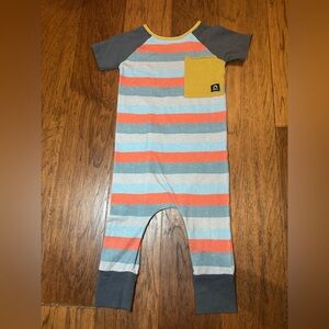 Rags to Raches Gray and Orange Bodysuit One Piece